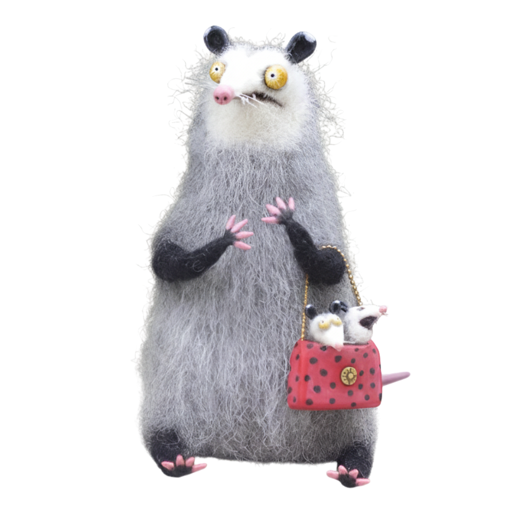 Décoration amusante animal en peluche décoiffé et espiègle -Souris - Ozerty