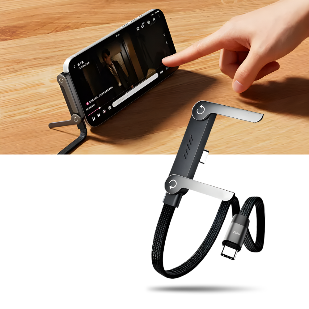 Câble de charge téléphone avec support intégré - Ozerty