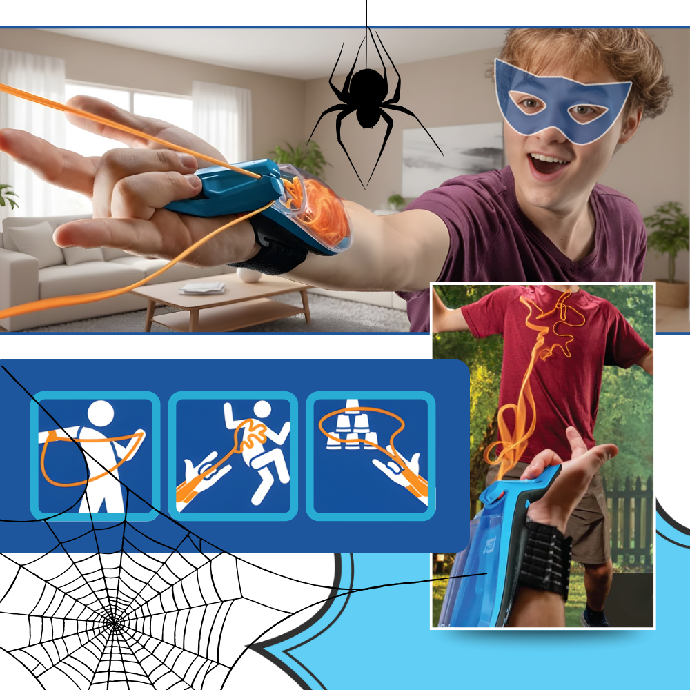 Jouet lance-toile d'araignée lumineux - Ozerty