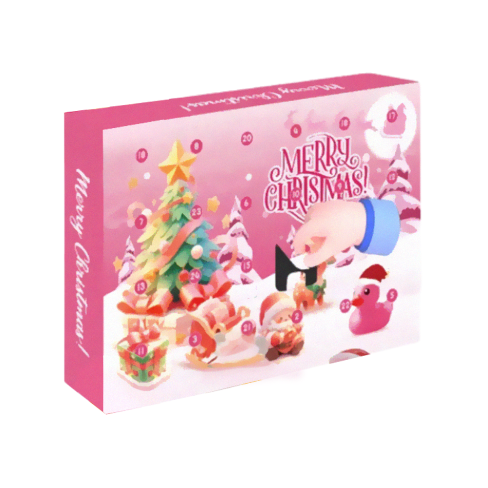Calendrier de l'Avent des canards sur le thème d'Halloween et de Noël -Canards roses de Noël - Ozerty
