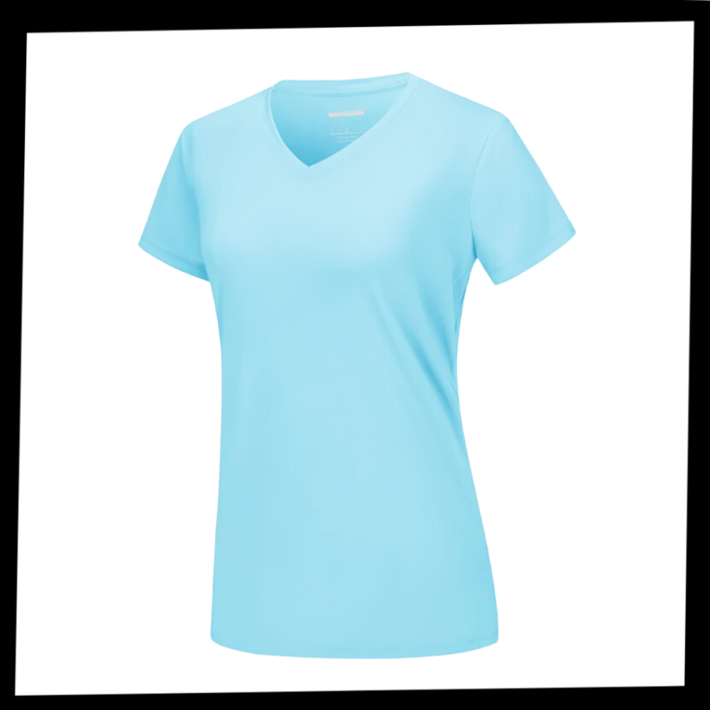 T-shirt rafraîchissant col en V pour femme

 - Ozerty