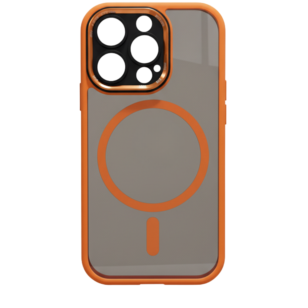 Coque magnétique antichoc pour iPhone -Orange - Ozerty