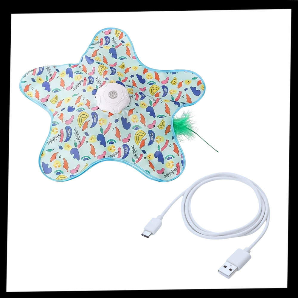 Jouet tapis interactif à plumes pour chatons en phase de dentition - Ozerty