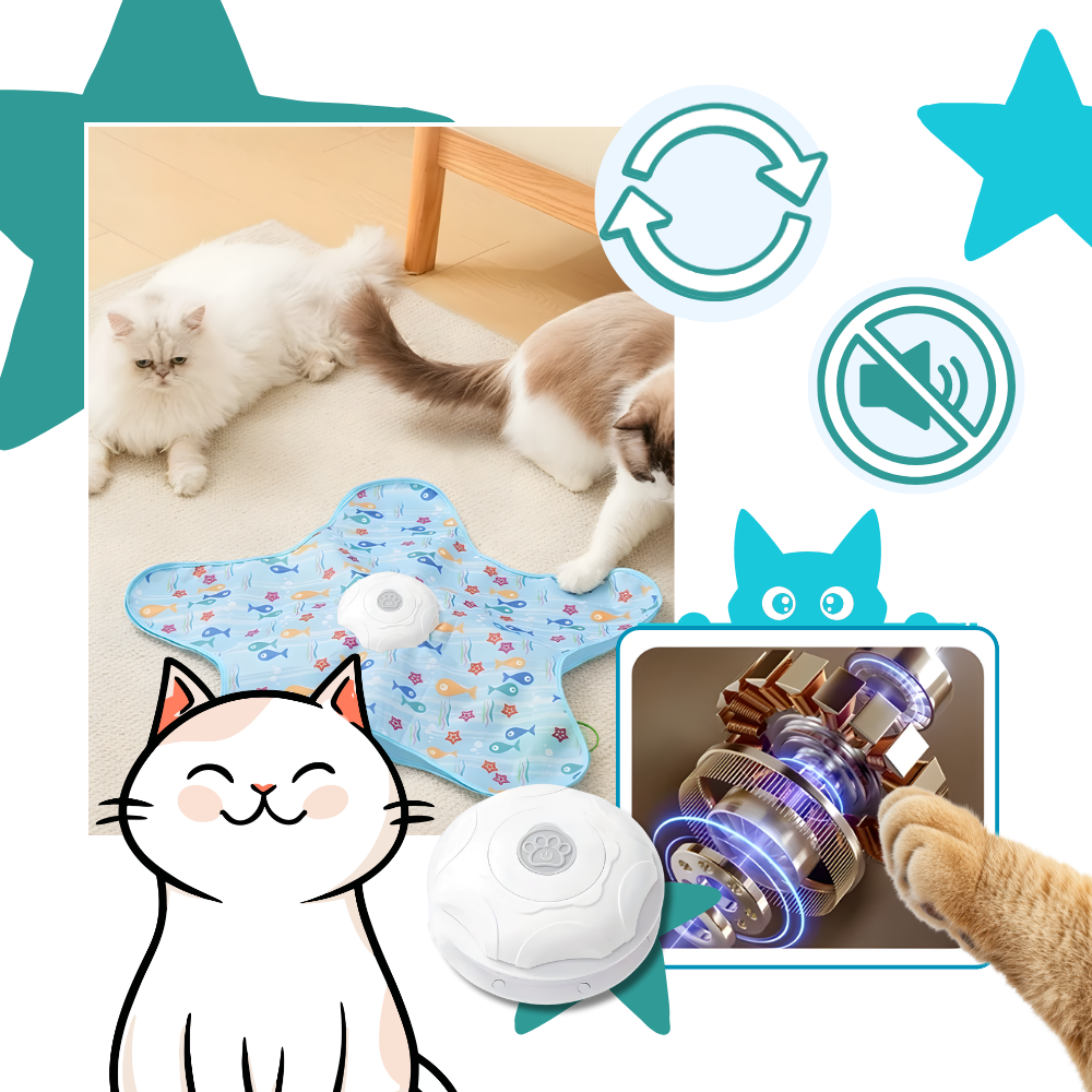 Jouet tapis interactif à plumes pour chatons en phase de dentition - Ozerty