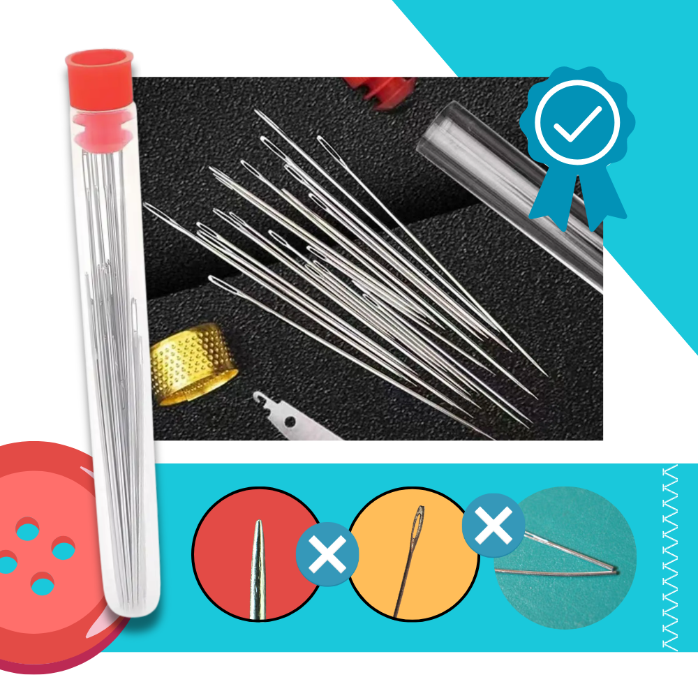 Kit d'aiguilles à broder à gros chas - Ozerty