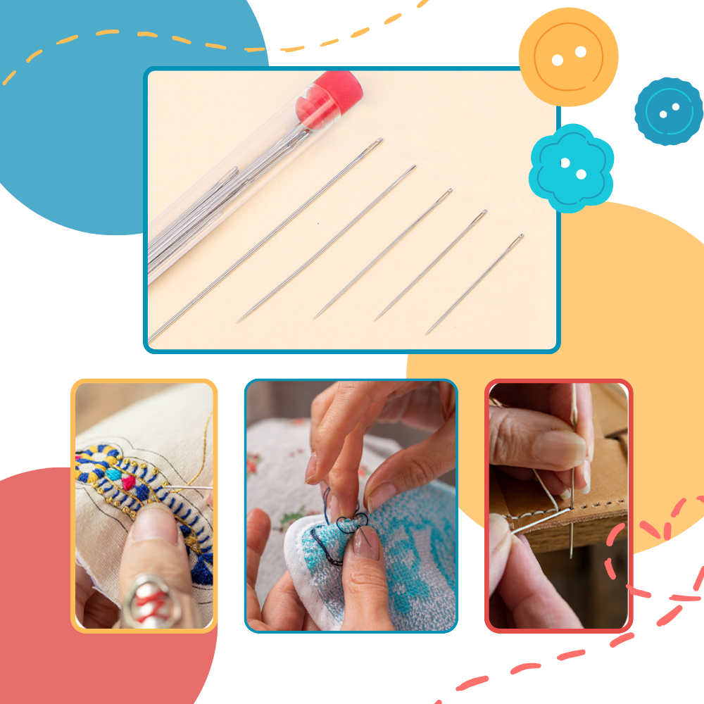 Kit d'aiguilles à broder à gros chas - Ozerty