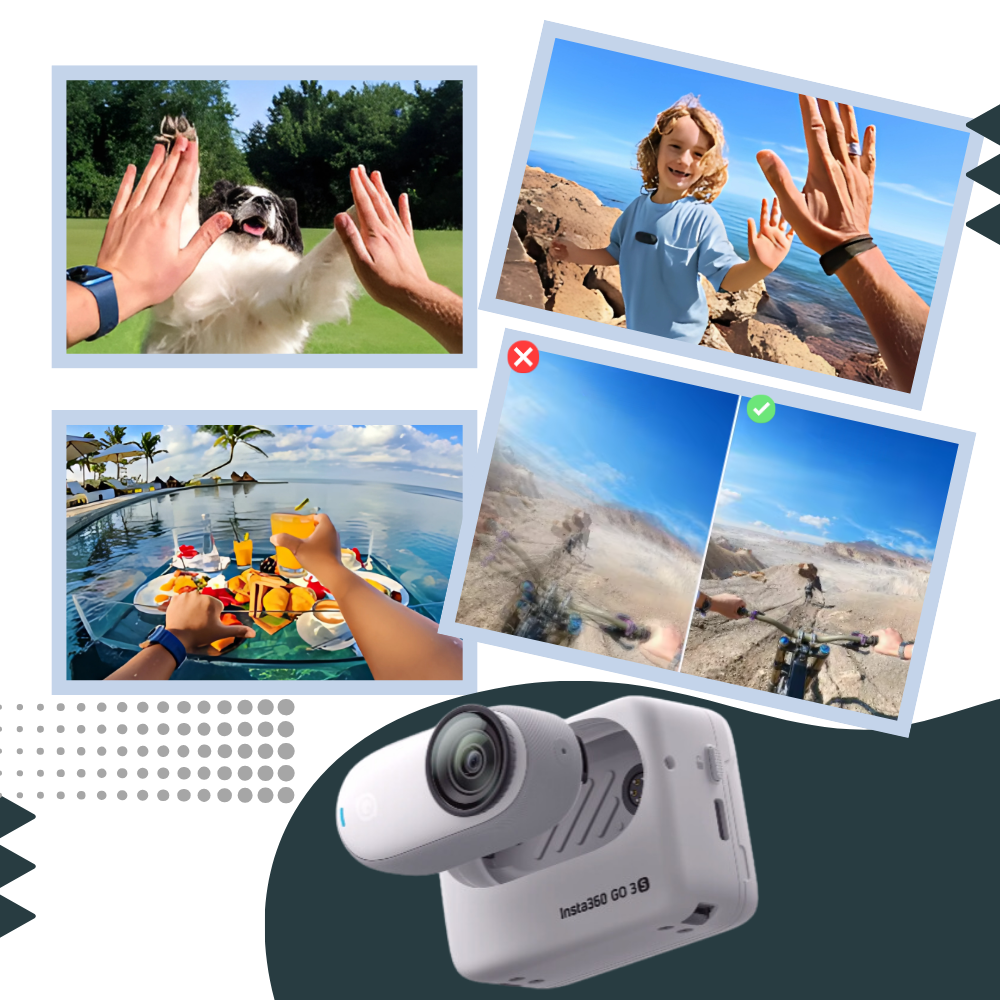 Caméra Insta 360 mains libres à montage magnétique  - Ozerty