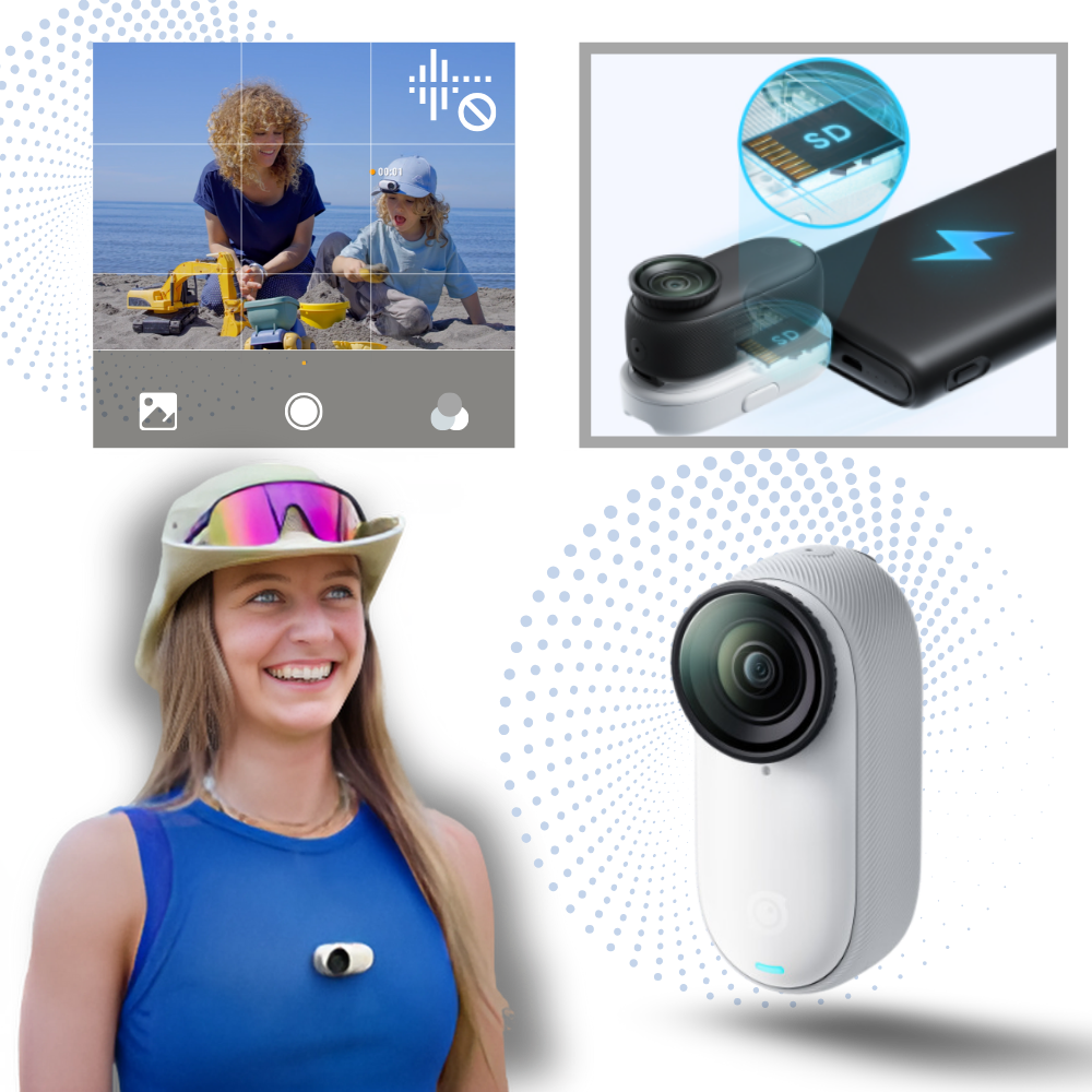 Caméra Insta 360 mains libres à montage magnétique  - Ozerty
