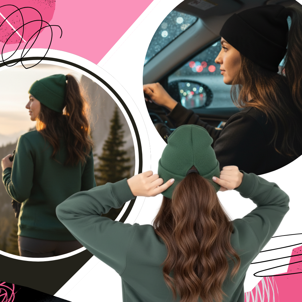 Bonnet femme ouverture magnétique pour queue de cheval - Ozerty