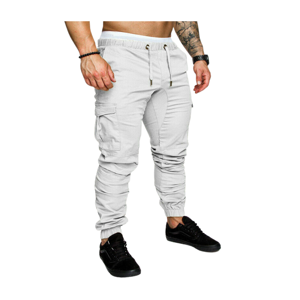 Pantalon Cargo Slim pour Hommes -Blanc/MBlanc/LBlanc/XLBlanc/XXLBlanc/3XLBlanc/4XLBlanc/5XL - Ozerty