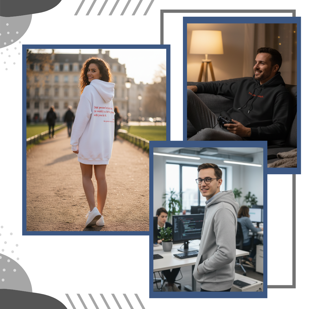 Sweat à capuche oversize pour femmes avec message motivant  - Ozerty