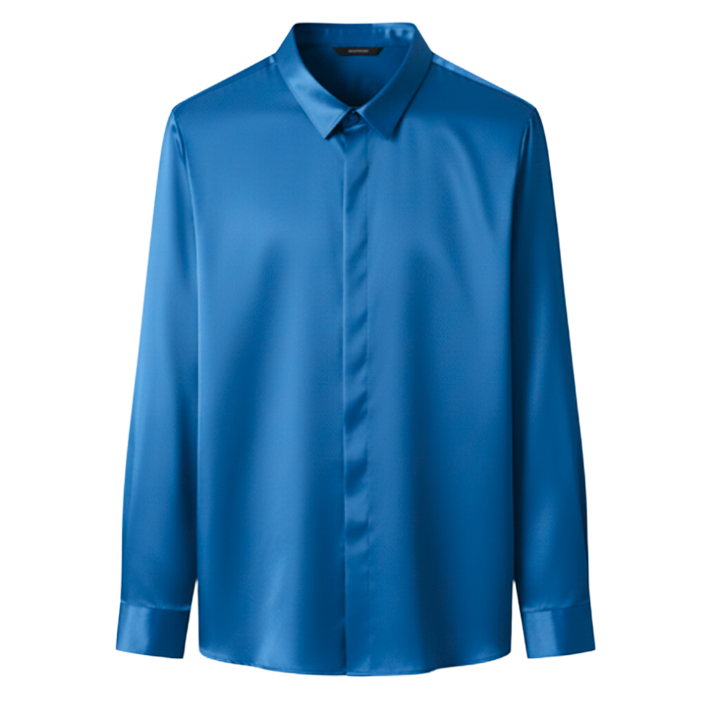 Chemise pour homme en soie mélangée infroissable