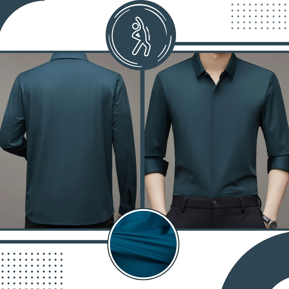 Chemise pour homme en soie mélangée infroissable - Ozerty