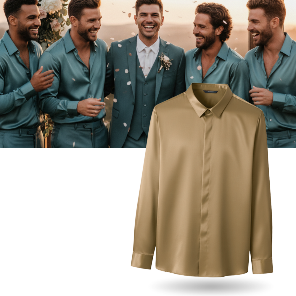 Chemise pour homme en soie mélangée infroissable - Ozerty