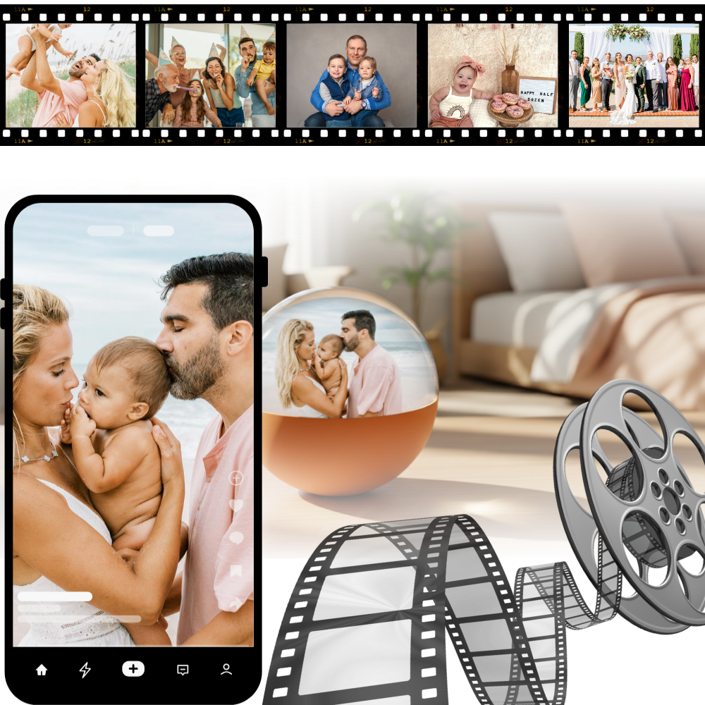 Boule de Noël avec souvenirs photo et vidéo personnalisés - Ozerty