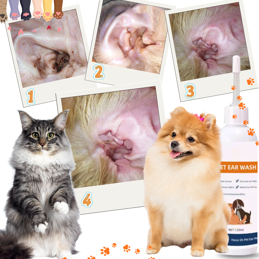 Nettoyant et désodorisant pour oreilles d'animaux - Ozerty