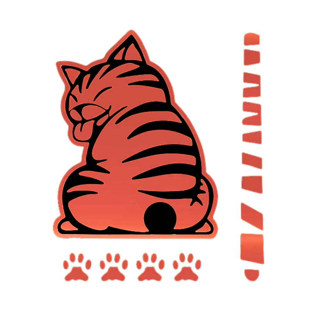 Autocollant pour essuie-glace chat espiègle -Rouge - Ozerty