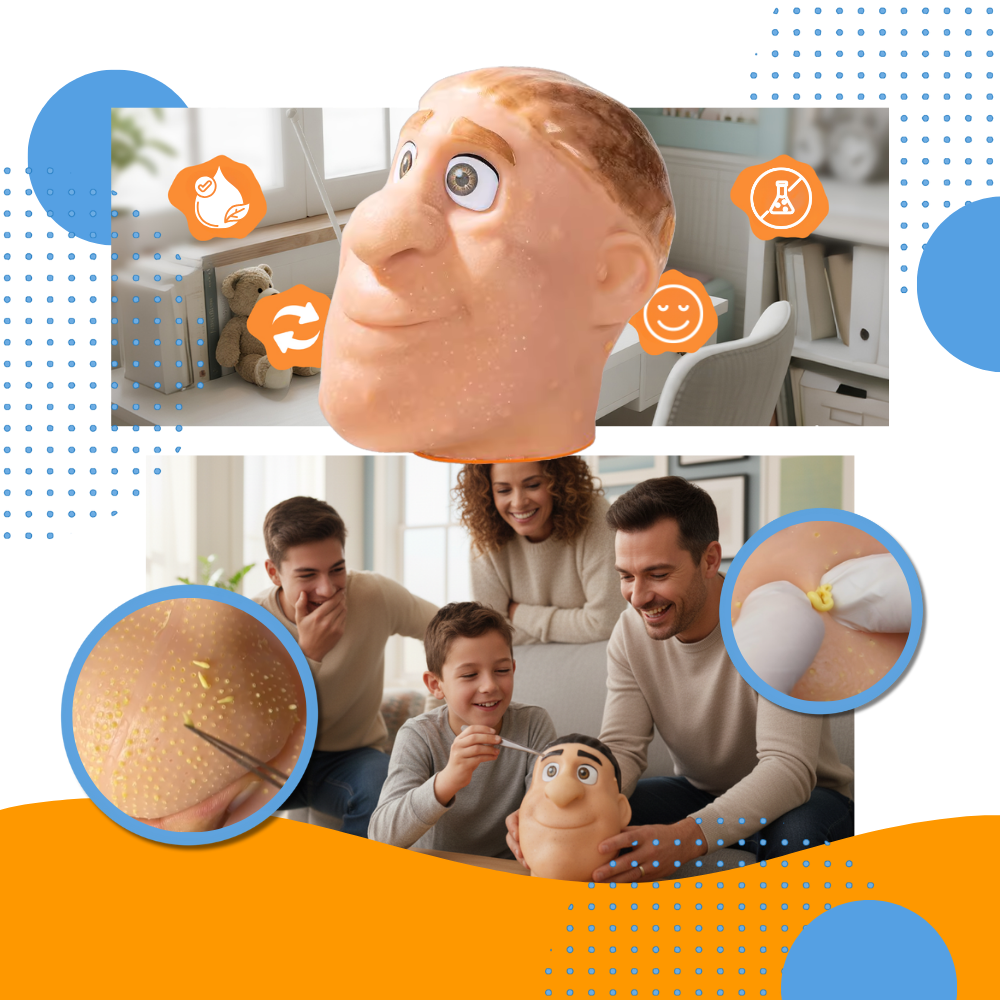 Jeu anti-stress visage en silicone pour percer les boutons - Ozerty