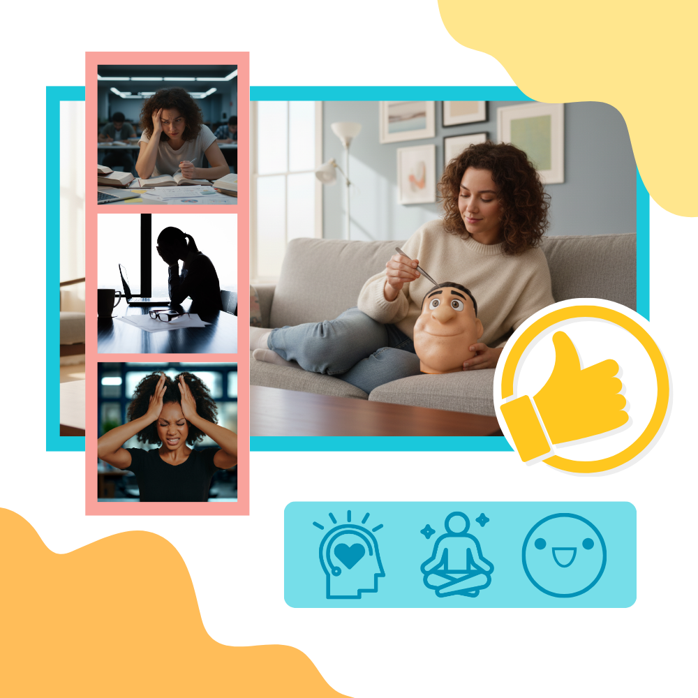 Jeu anti-stress visage en silicone pour percer les boutons - Ozerty