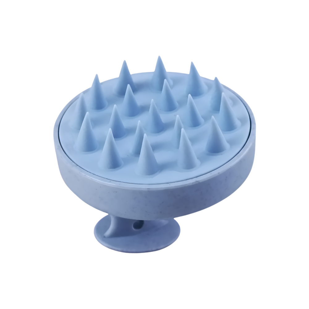 Brosse de massage en silicone pour le cuir chevelu -Bleu - Ozerty