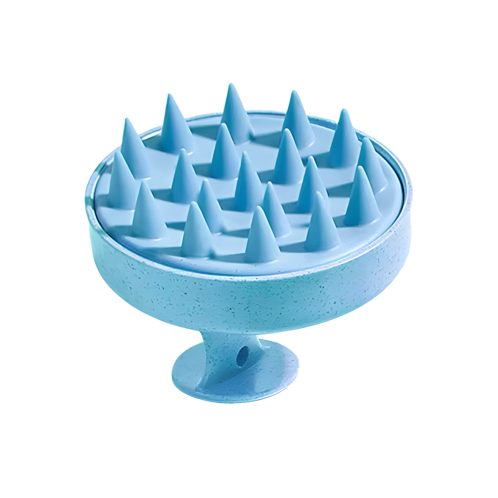 Brosse de massage en silicone pour le cuir chevelu -Bleu clair - Ozerty