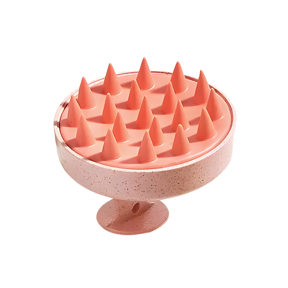 Brosse de massage en silicone pour le cuir chevelu -Rose clair - Ozerty