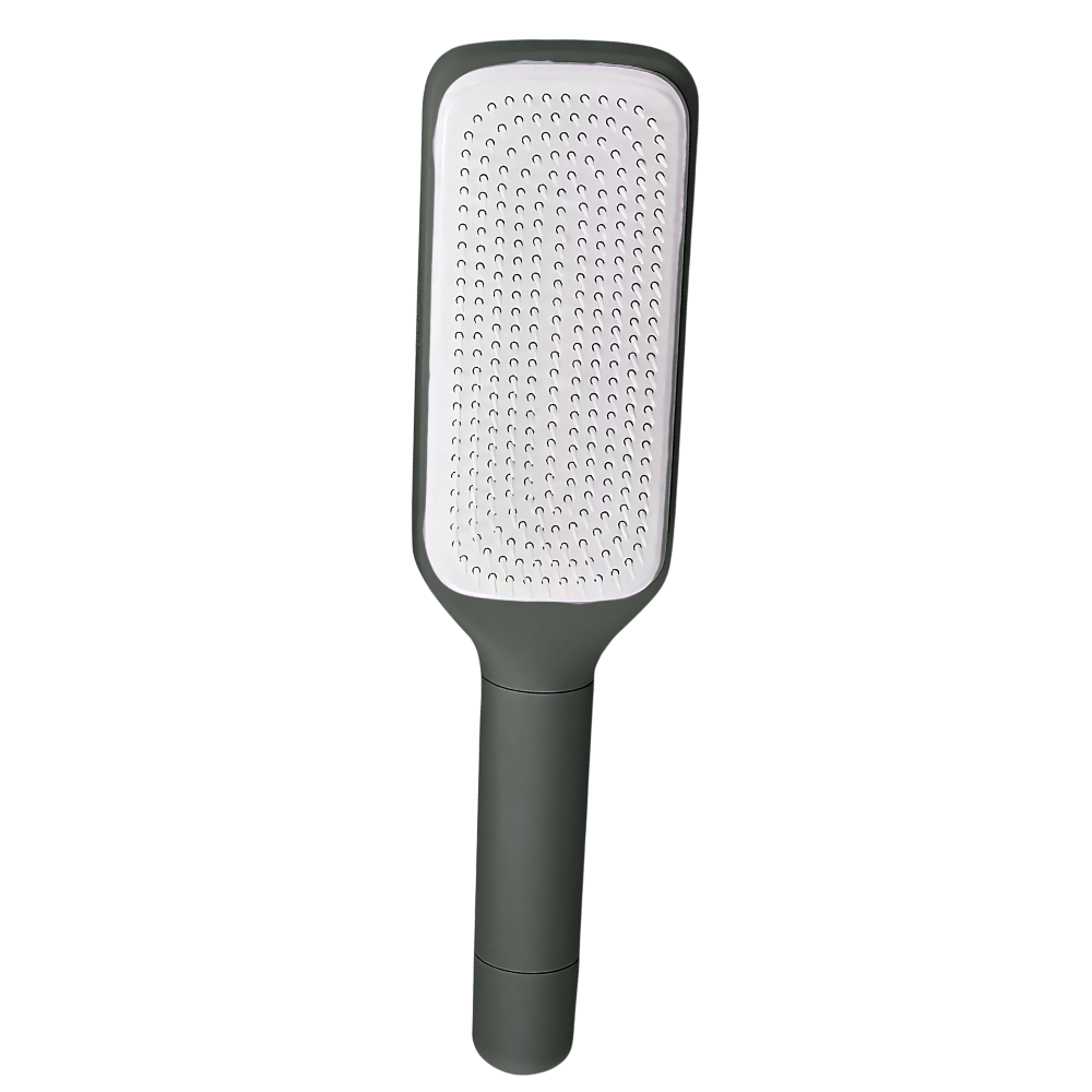 Brosse à cheveux autonettoyante pour le massage du cuir chevelu -Gris - Ozerty