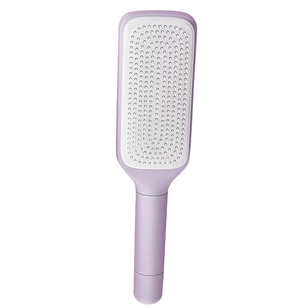 Brosse à cheveux autonettoyante pour le massage du cuir chevelu -Violet - Ozerty