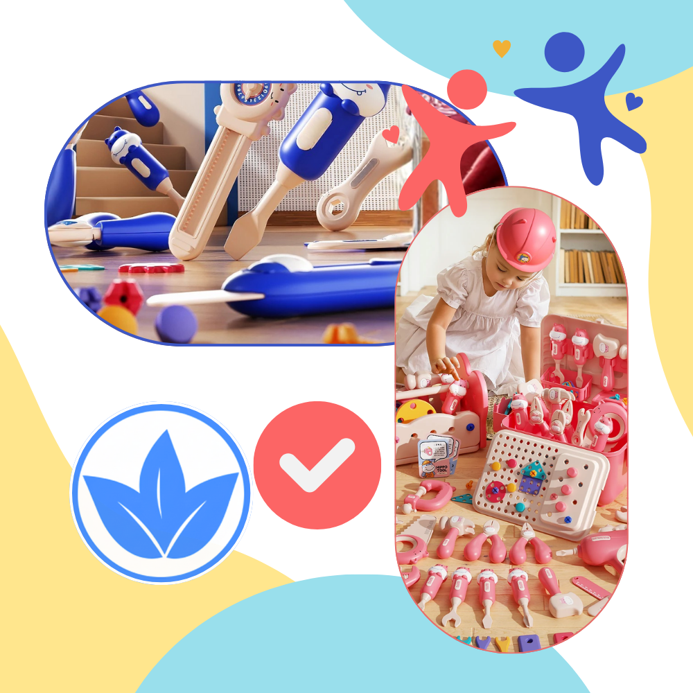 Jouet puzzle à vis avec boîte à outils bricolage  - Ozerty