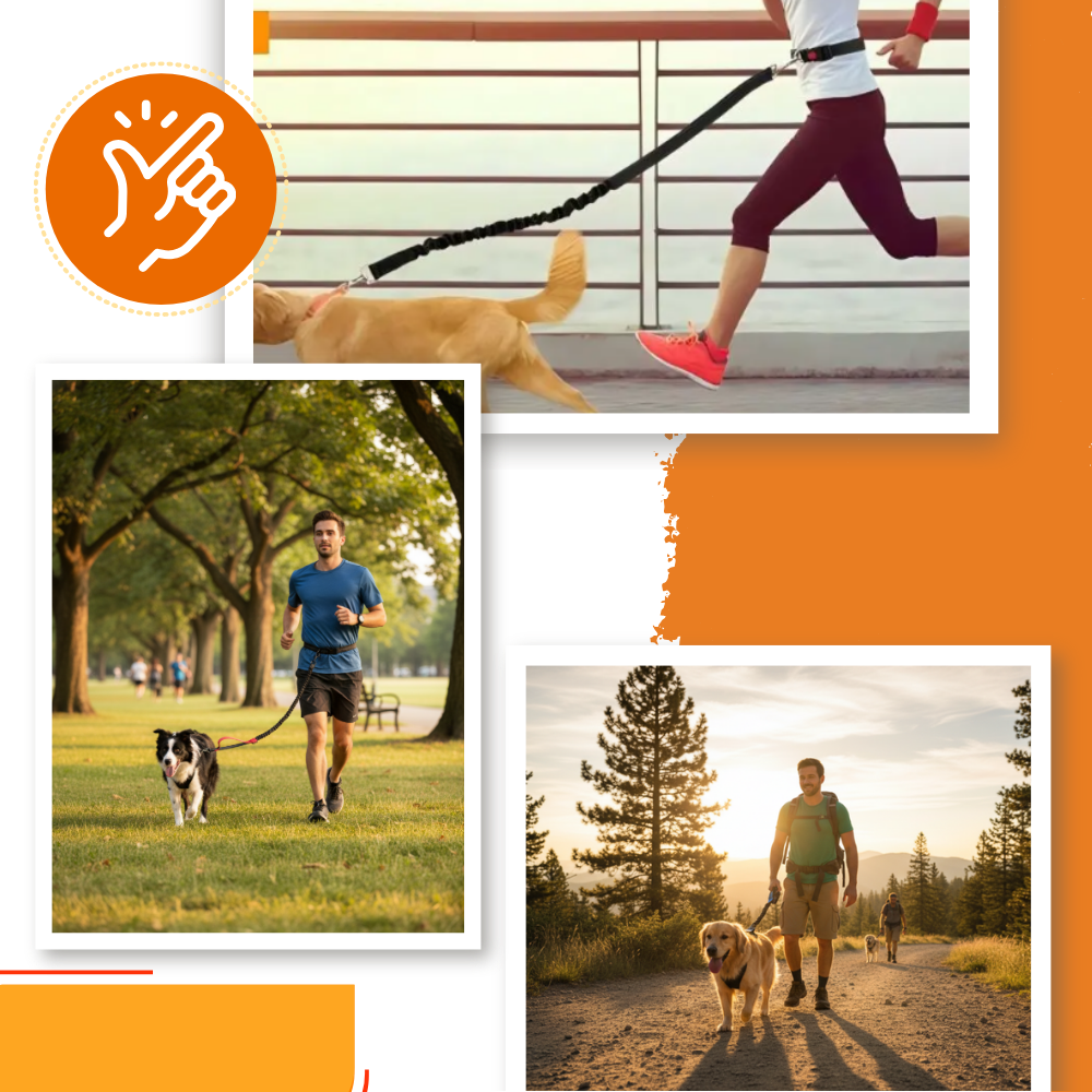 Laisse de sécurité mains-libres pour chien - Ozerty