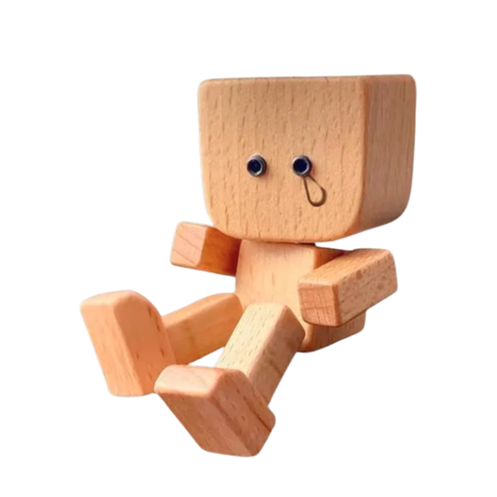 Figurine mobile d'homme en bois  -Yeux larmoyants - Ozerty