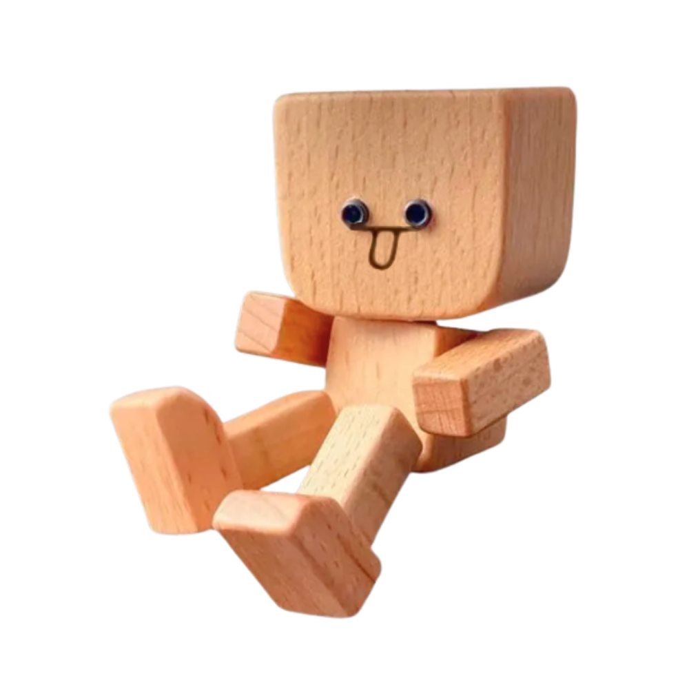 Figurine mobile d'homme en bois  -Langue tirée - Ozerty