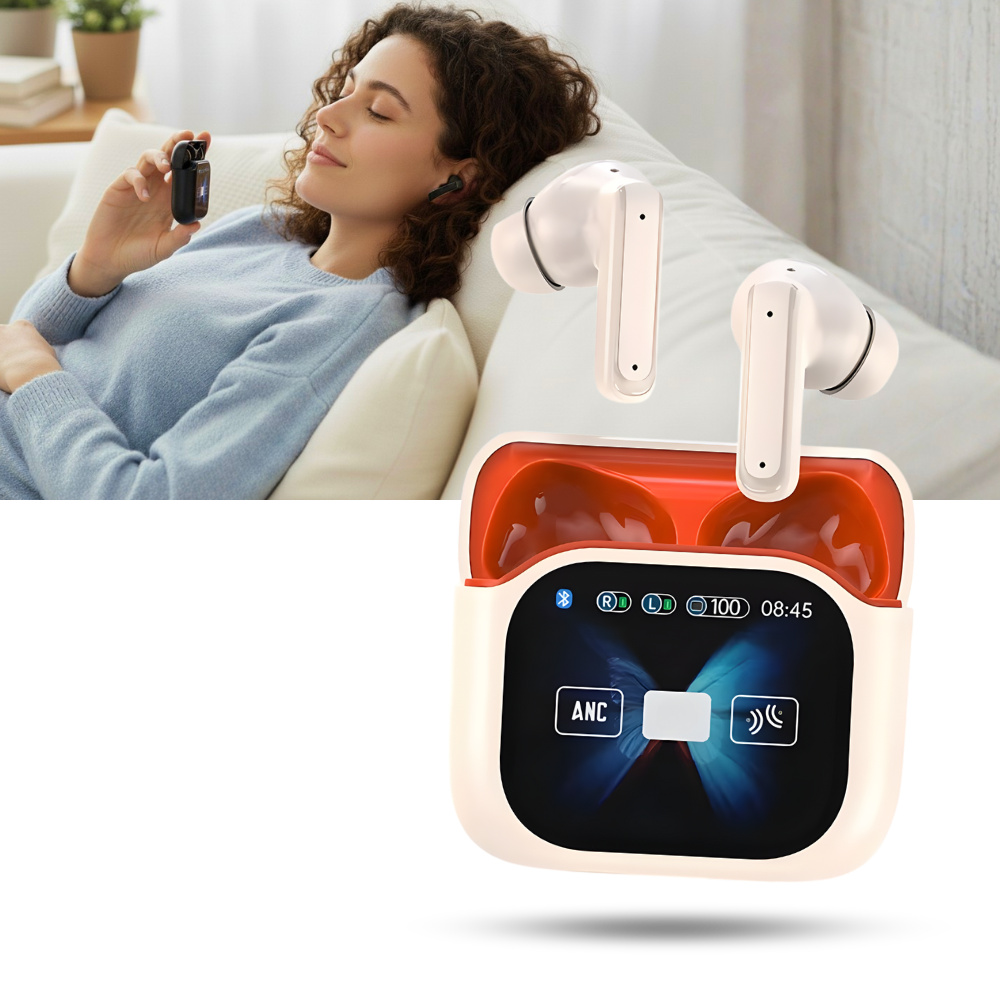 Écouteurs bluetooth à réduction de bruit avec écran tactile - Ozerty