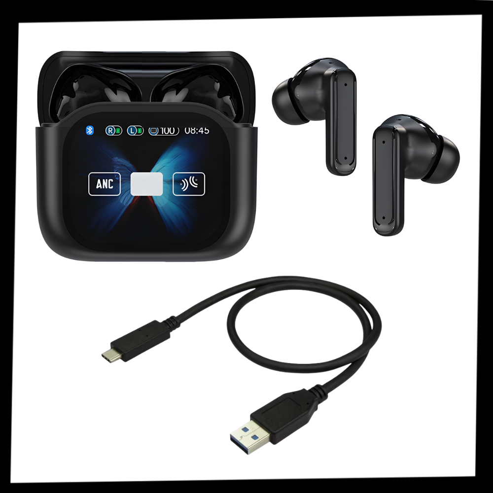 Écouteurs bluetooth à réduction de bruit avec écran tactile - Ozerty