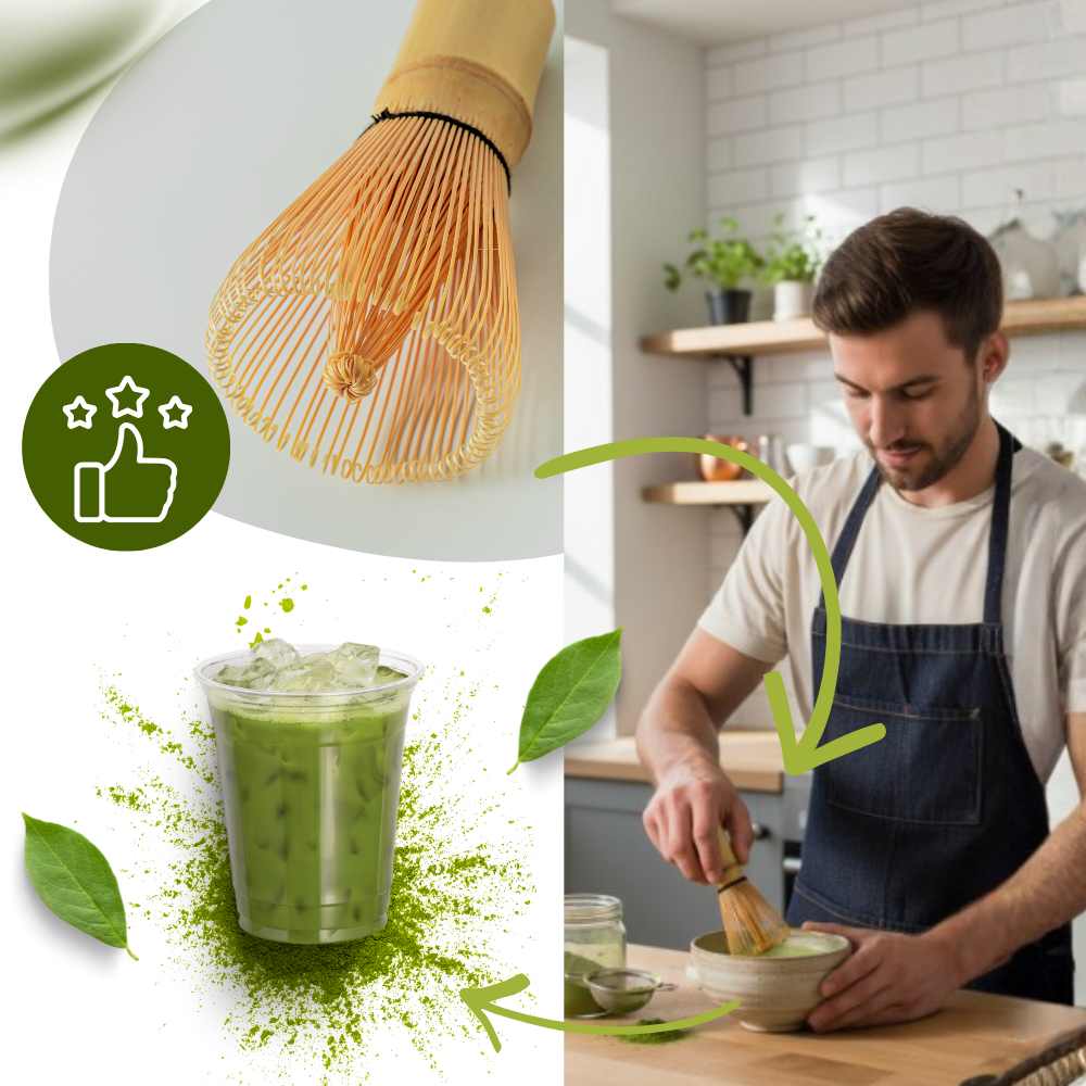 Fouet à matcha mélange lisse et homogène - Ozerty