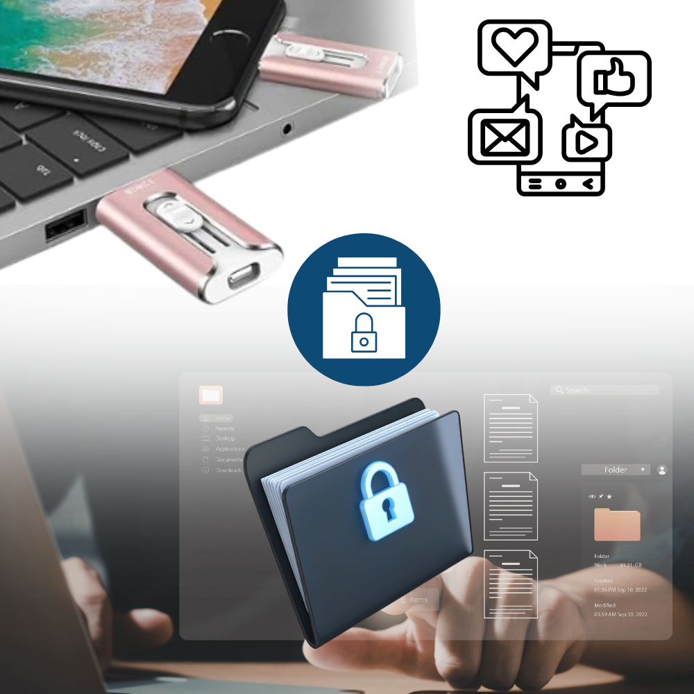 Clé USB 3 en 1 avec transfert rapide de données - Ozerty