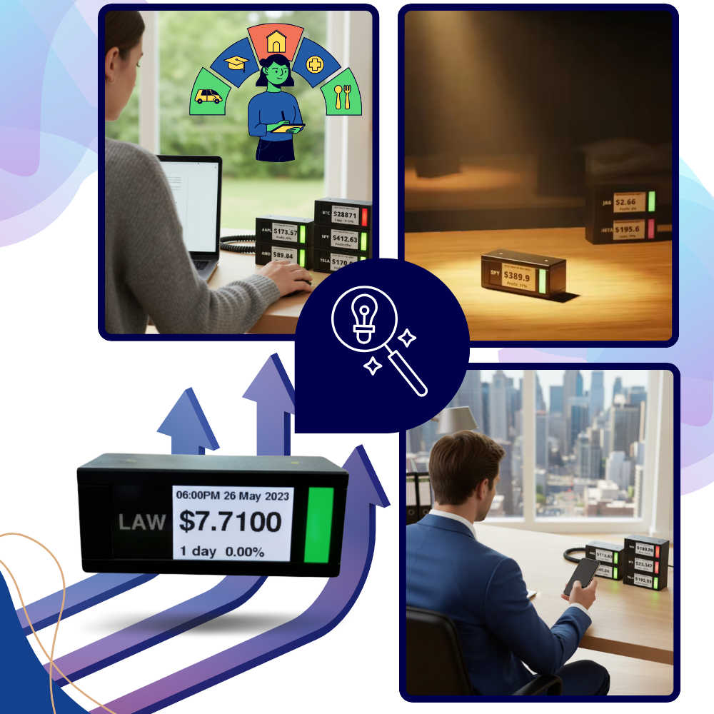 Afficheur bourse et crypto en direct avec design empilable  - Ozerty