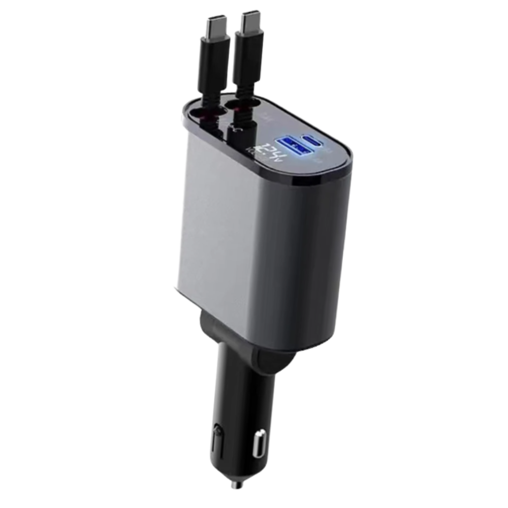 Station de charge télescopique pour voiture -Double port Type C - Ozerty