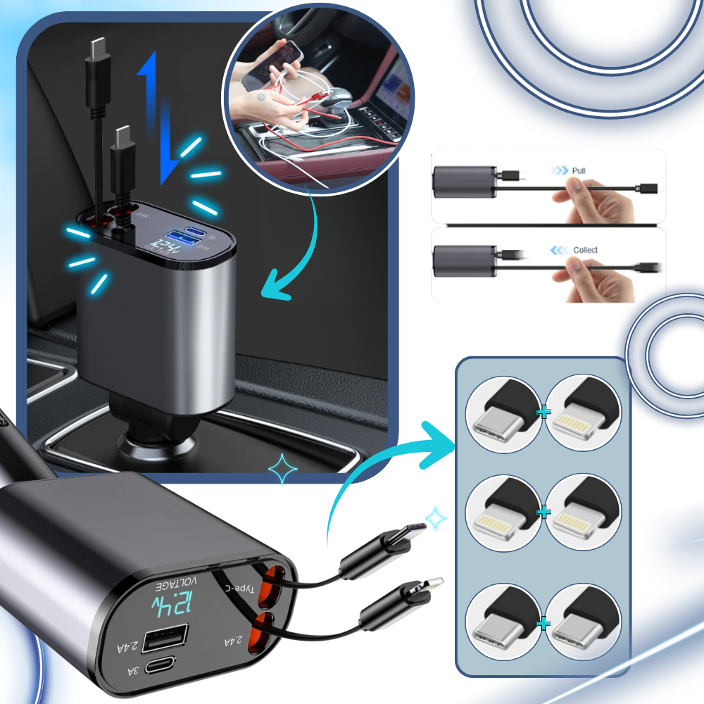 Station de charge télescopique pour voiture - Ozerty