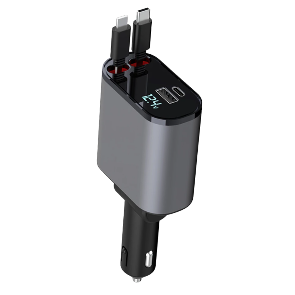 Station de charge télescopique pour voiture -Type C + Apple - Ozerty