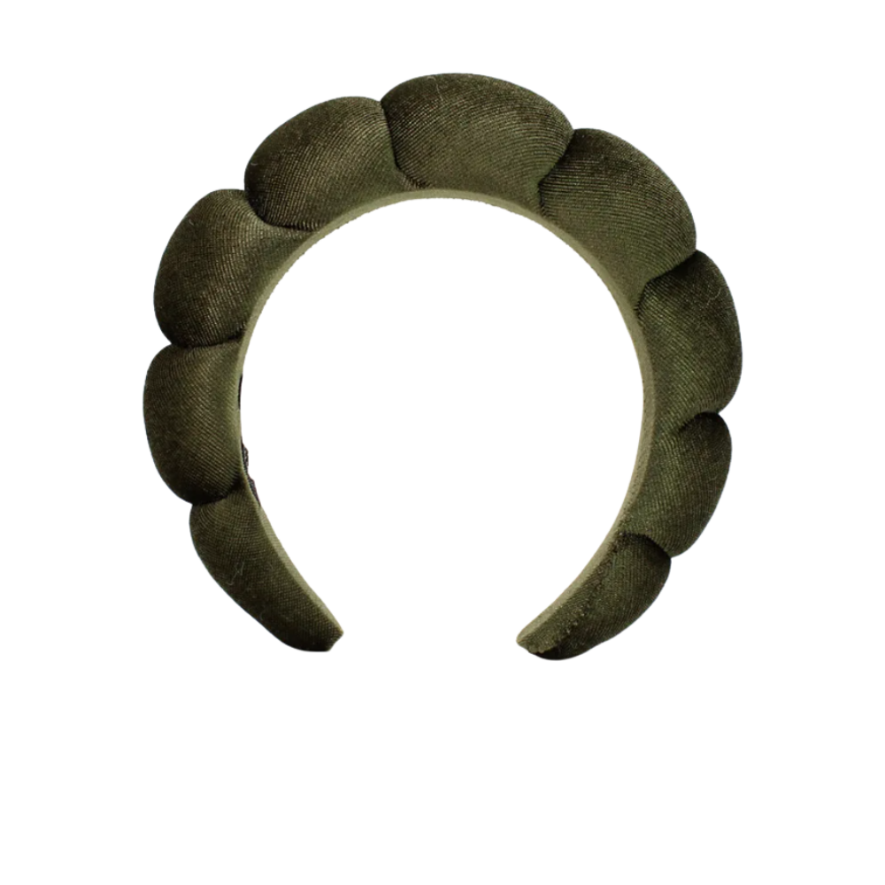 Bandeau en velours rembourré pour les soins de la peau -Vert militaire - Ozerty