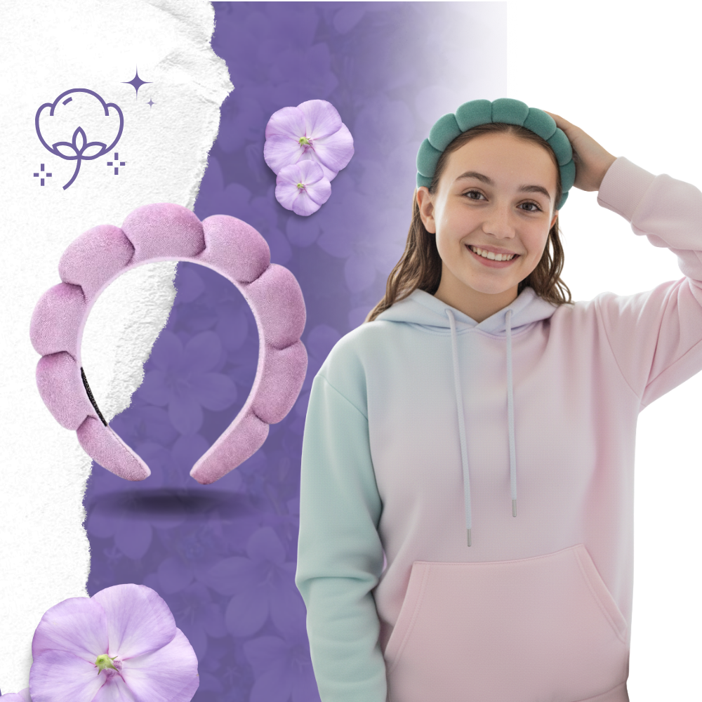 Bandeau en velours rembourré pour les soins de la peau - Ozerty