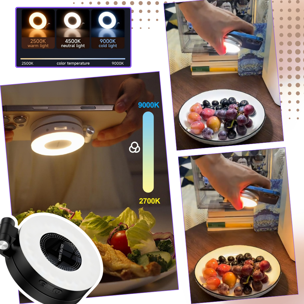 Accessoire d'éclairage polyvalent pour selfies téléphone - Ozerty