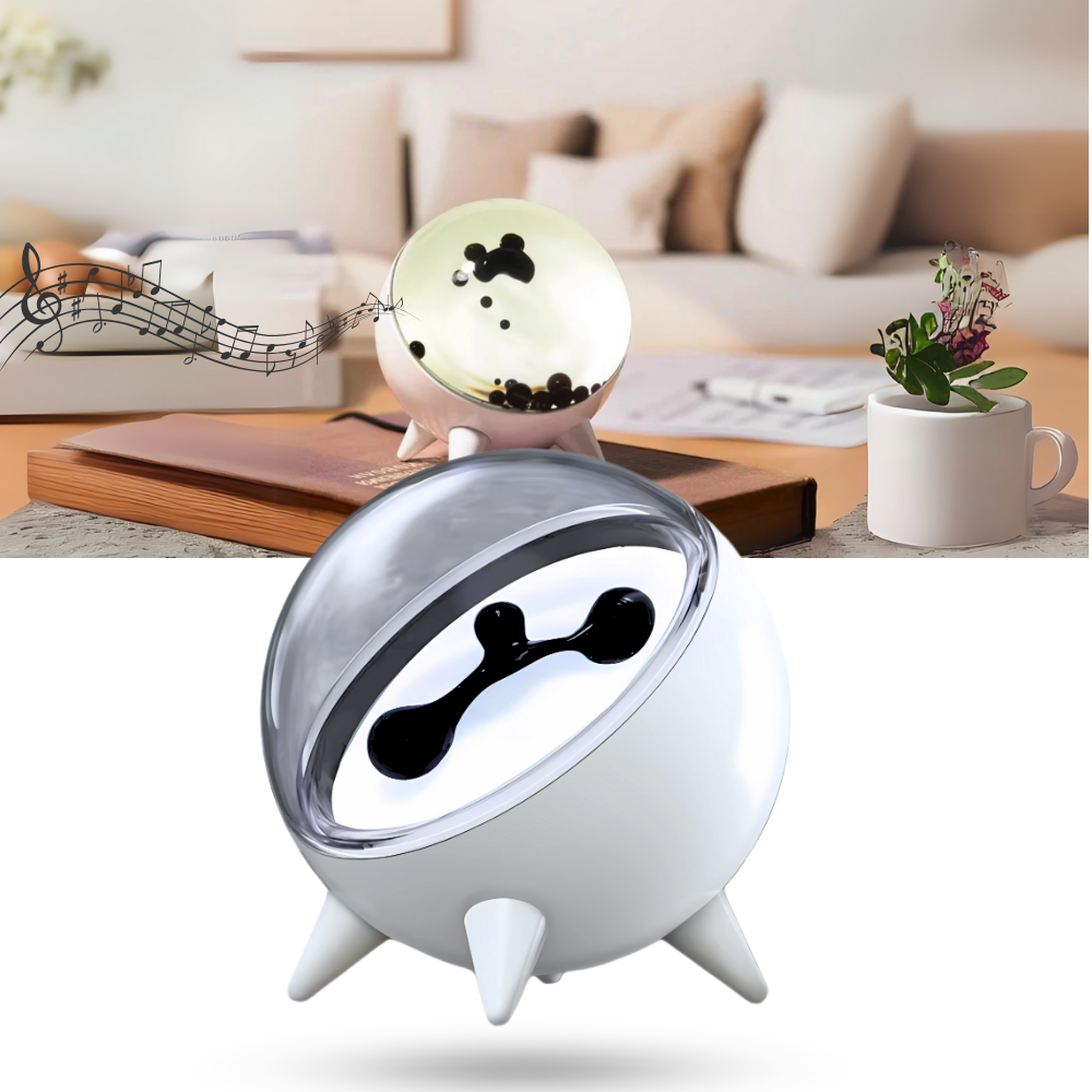 Ferrofluide Dansant Avec Rythme Musical, Haut-Parleur Ferrofluide Music Mate, Visualiseur Haut-Parleur Ferrofluide Dansant Avec Rythme Musical Lampe Liquide Aimantée Ornement De Table(Black