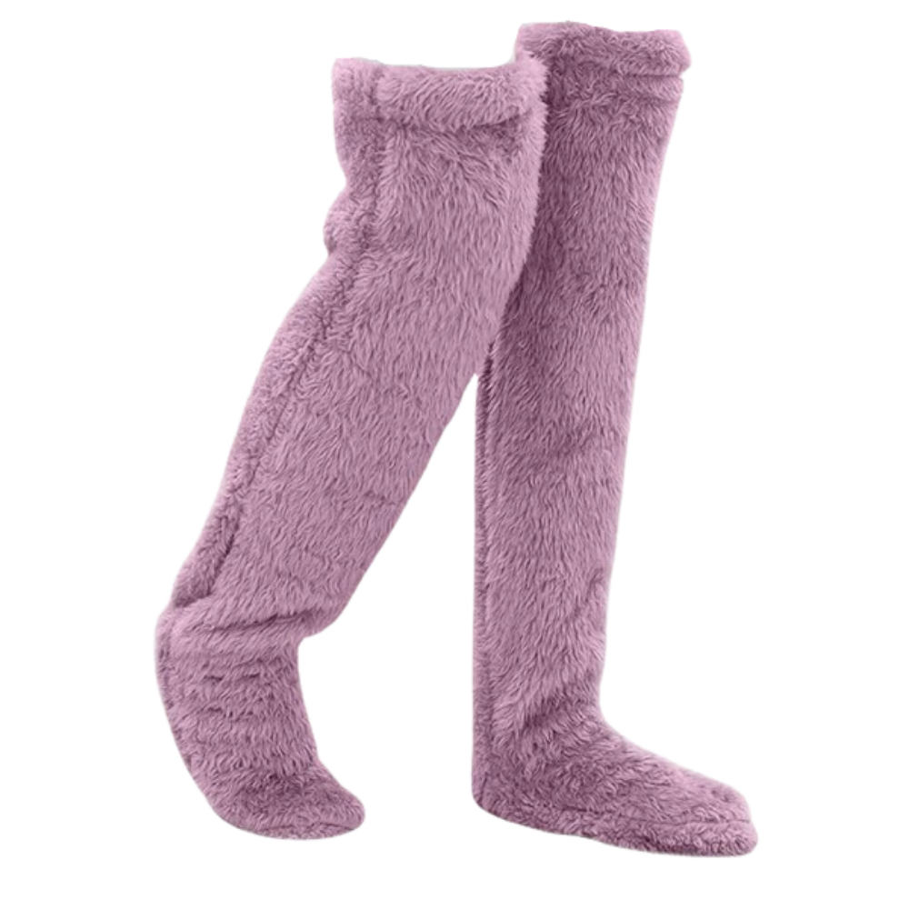 Chaussettes chauffantes longues et moelleuses -Violet - Ozerty