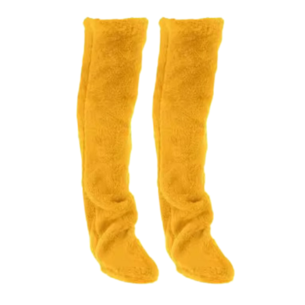 Chaussettes chauffantes longues et moelleuses -Jaune - Ozerty