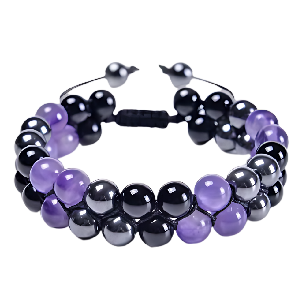 Bracelet de protection résistant à l'eau -Onyx Violet - Ozerty, Bracelet de protection résistant à l'eau -Lavande de Jais - Ozerty