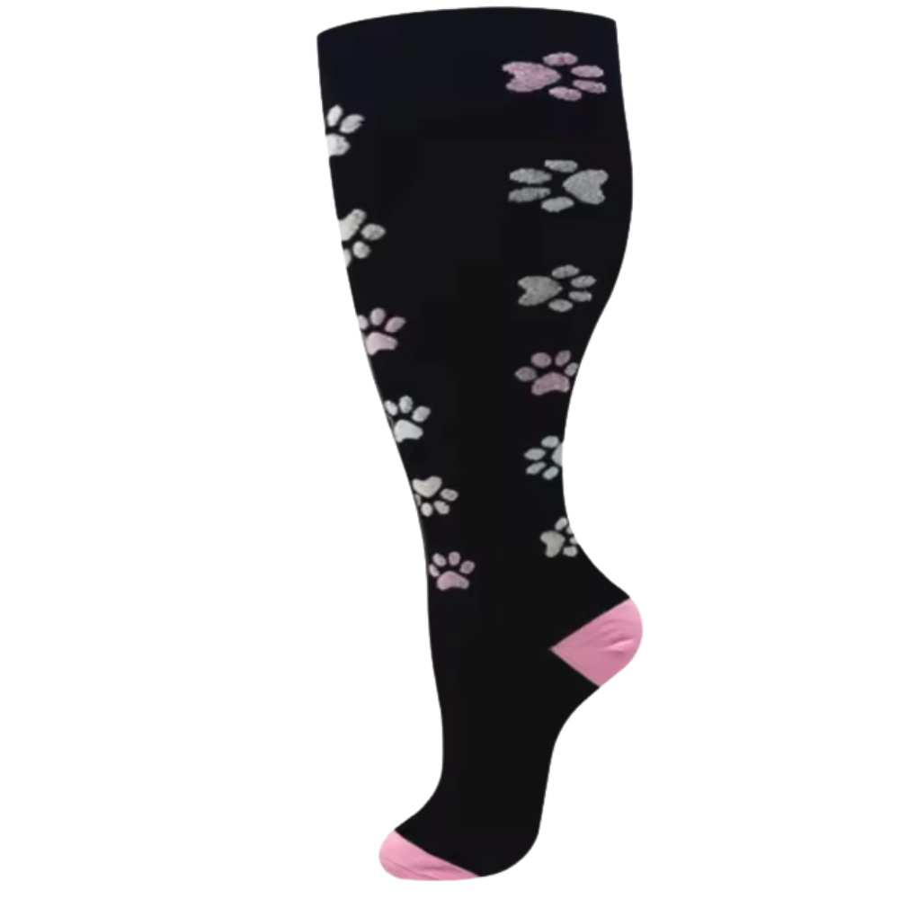 Chaussettes de compression larges et respirantes -Motifs Pattes - Ozerty
