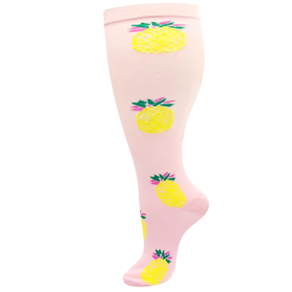 Chaussettes de compression larges et respirantes -Motifs Ananas - Ozerty