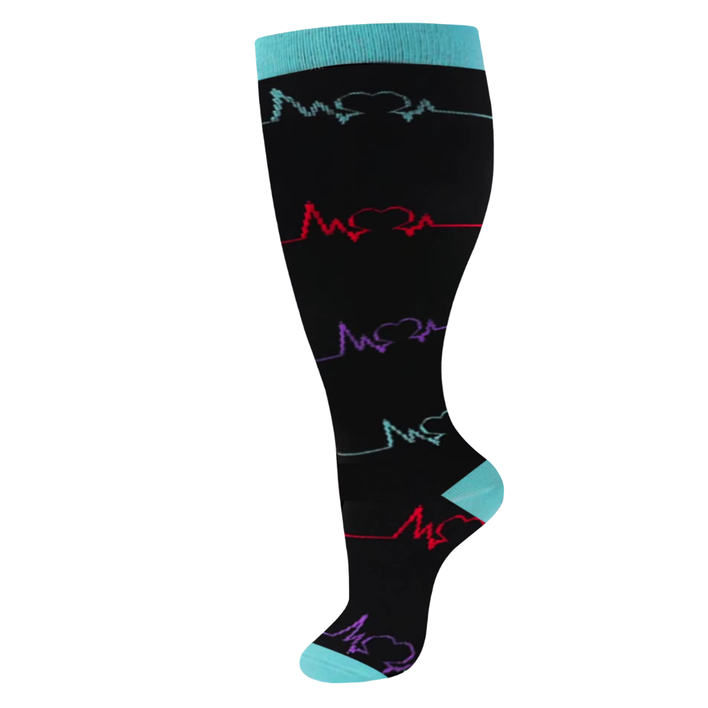 Chaussettes de compression larges et respirantes -Motifs pouls - Ozerty